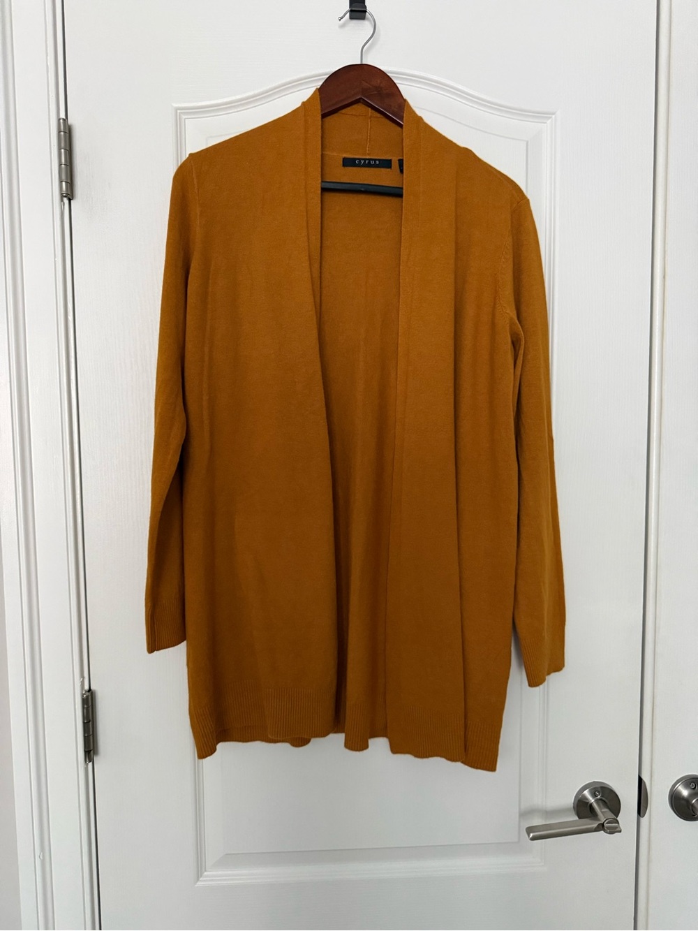 Cyrus Open-Front Cardigan Sweater - Mustard Size:L